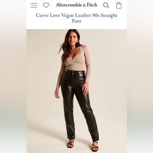 Abercrombie curve love 90’s straight leather pants